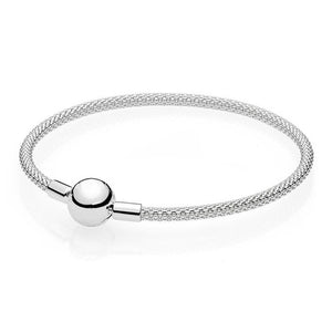 NEW NEWEST 100% 925 Sterling Silver Rose Gold Bracelet Clear CZ Charm Bead ESSENCE Mesh Bracelets DIY For Women Jewelry